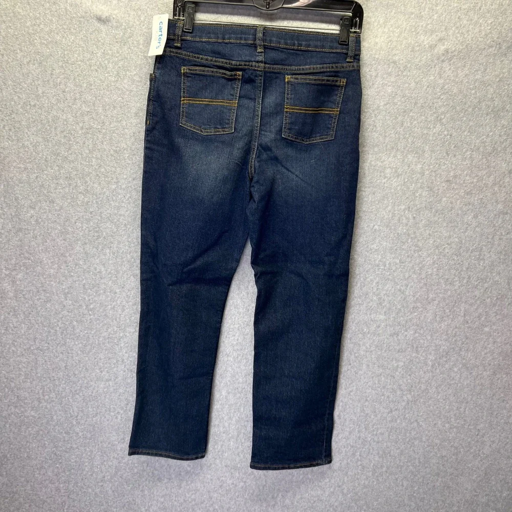 Carters Kid Boys Straight Fit Dark Wash‎ Jeans Adjustable Waist Size 12